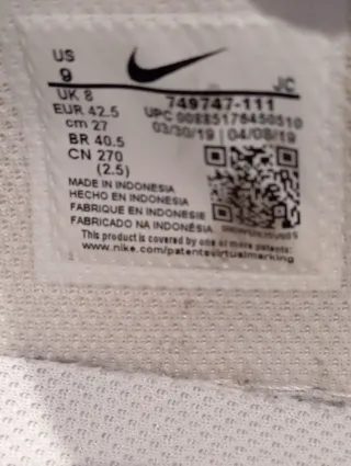 Zapatillas Nike Blancas Talla 42.5