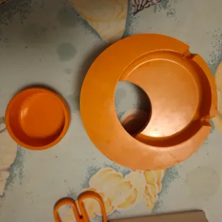 Cenicero Vintage Original Años 70 Naranja