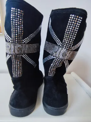 Stivali Richmond neri con dettagli argento