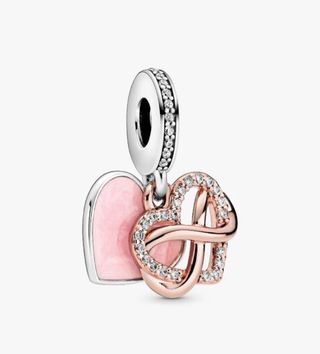 Colgante Corazón Infinito Brillante Rosa