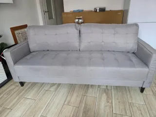 Sofá 2-3 plazas gris tela