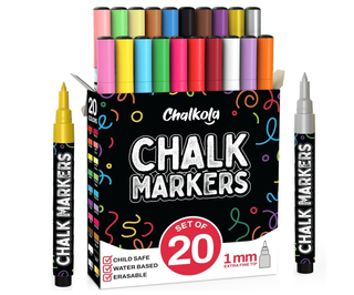 Pennarelli Chalkola 20 colori punta 1mm