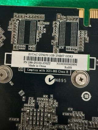Tarjeta Gráfica ZOTAC GTS250 1GB