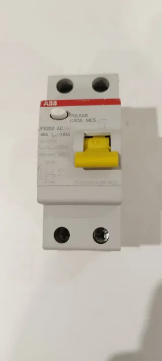 Interruptor Diferencial ABB FV202 AC 40A.