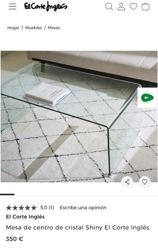 Mesa de centro de cristal