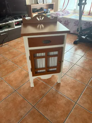 Conjunto mesita noche, escritorio y cabecero forja