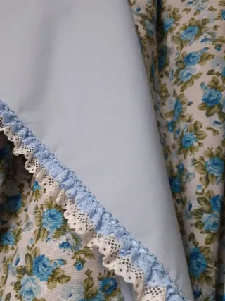 Delantal y pico huertana blanco y azul