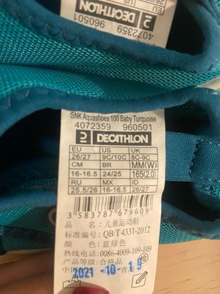 Escarpines Decathlon Talla 26/27 Azul