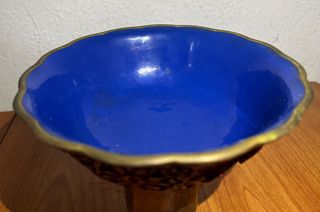 Cuenco chino laca roja tallada 17cm