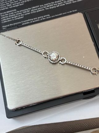 Pulsera Moissanita Diamante 2Ct Plata-Oro