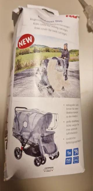 Copertura antipioggia per passeggini gemellari