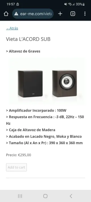 Subwoofer Activo Vieta 10" 100w RMS Negro