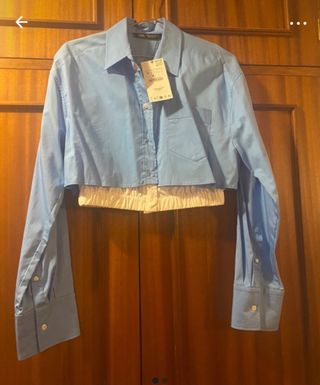 Camisa crop zara talla m nueva