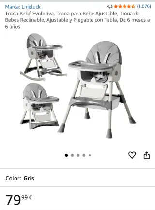 Tronas de bebé gris y blancas