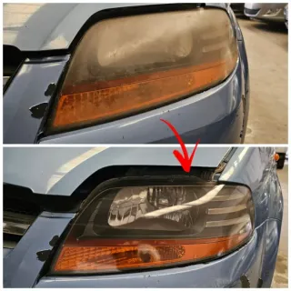 Pulido faros de coche con polimero liquido