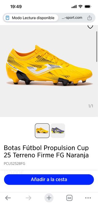 Botas de fútbol Joma propulsionCup 2528 FG Orange