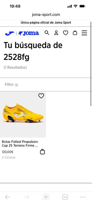 Botas de fútbol Joma propulsionCup 2528 FG Orange