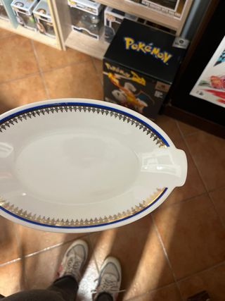 Set 2 Vassoi Porcellana Boheme Blu Oro