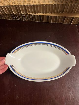 Set 2 Vassoi Porcellana Boheme Blu Oro