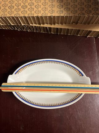 Set 2 Vassoi Porcellana Boheme Blu Oro