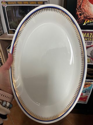 Set 2 Vassoi Porcellana Boheme Blu Oro