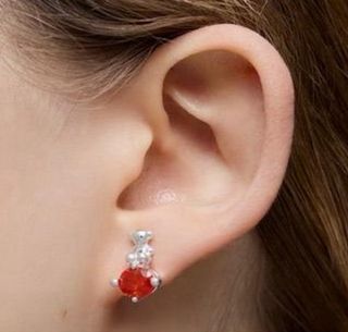 Pendientes Plata Tous Oso y Corazón Naranja