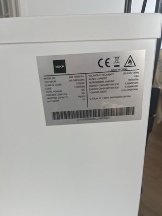 Congelador bajo encimera Teka nuevo
