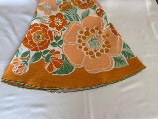 Toalha redonda anos 60 c/ guardanapos