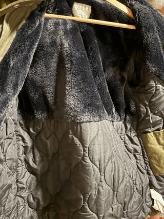 Parka Zara niña verde militar T.13-14 años