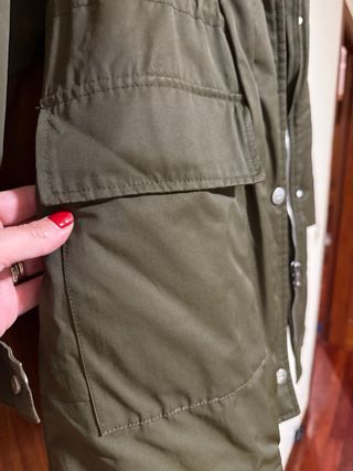 Parka Zara niña verde militar T.13-14 años
