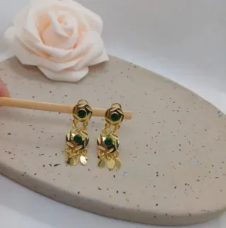 Pendientes Vintage Oro 18k Esmeraldas