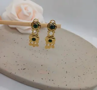 Pendientes Vintage Oro 18k Esmeraldas