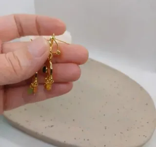 Pendientes Vintage Oro 18k Esmeraldas