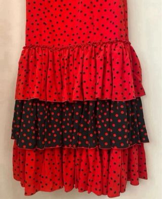 Vestido Gitana Rojo Lunares Talla 48