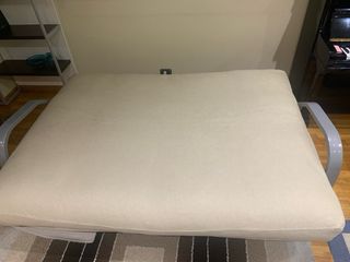 Sofá Cama Beige Tela y Metal