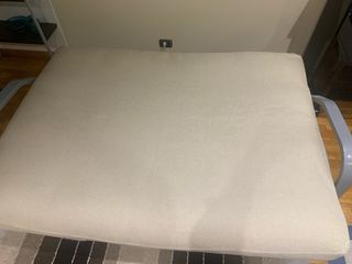 Sofá Cama Beige Tela y Metal