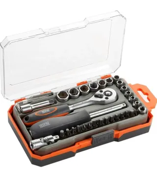 Juego de vasos 1/4 con carraca y puntas