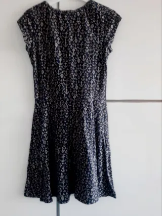 Vestido skater azul marino con anclas Talla L.