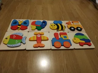 Rompecabezas madera bebé animales y vehículos