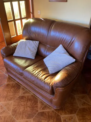 Sofás de cuero marrón