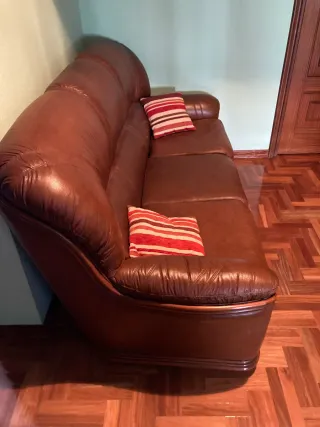 Sofás de cuero marrón