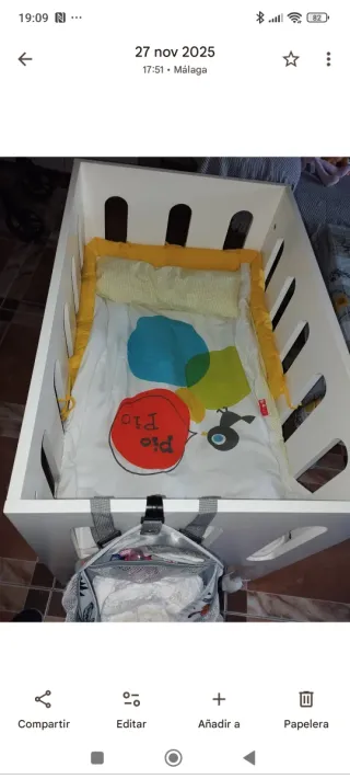 Minicuna madera blanca buen estado