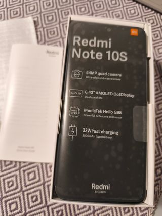 Xiaomi Redmi Note 10S con caja fundas y cable