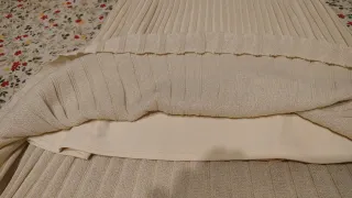 Falda plisada blanca brillante talla M