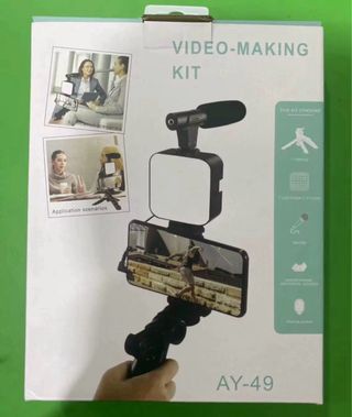 Kit Video Movil Luz Microfono Tripode