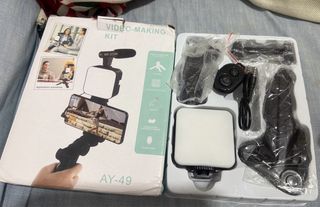 Kit Video Movil Luz Microfono Tripode