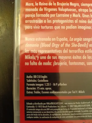 DVD La Orgia Sangrienta de las Mujeres Demonio