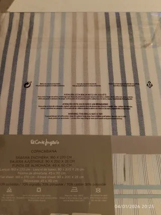 Juego Sábanas 90cm El Corte Inglés