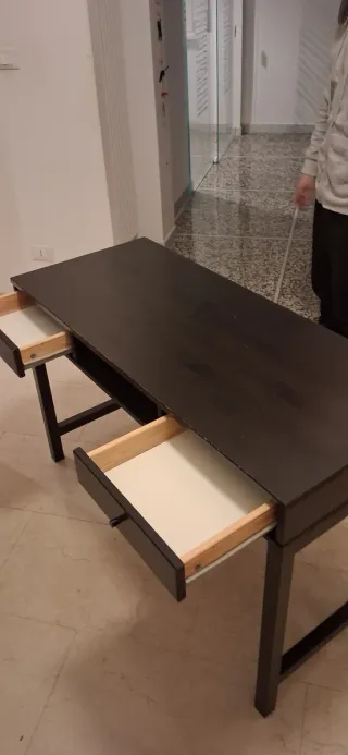 Scrivania IKEA Legno Marrone/Nero