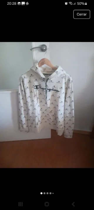 Sudadera Champion Beige y Blanca